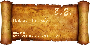 Bakcsi Enikő névjegykártya