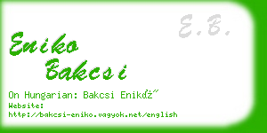 eniko bakcsi business card